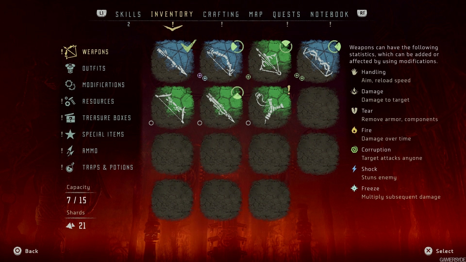 Horizon menu