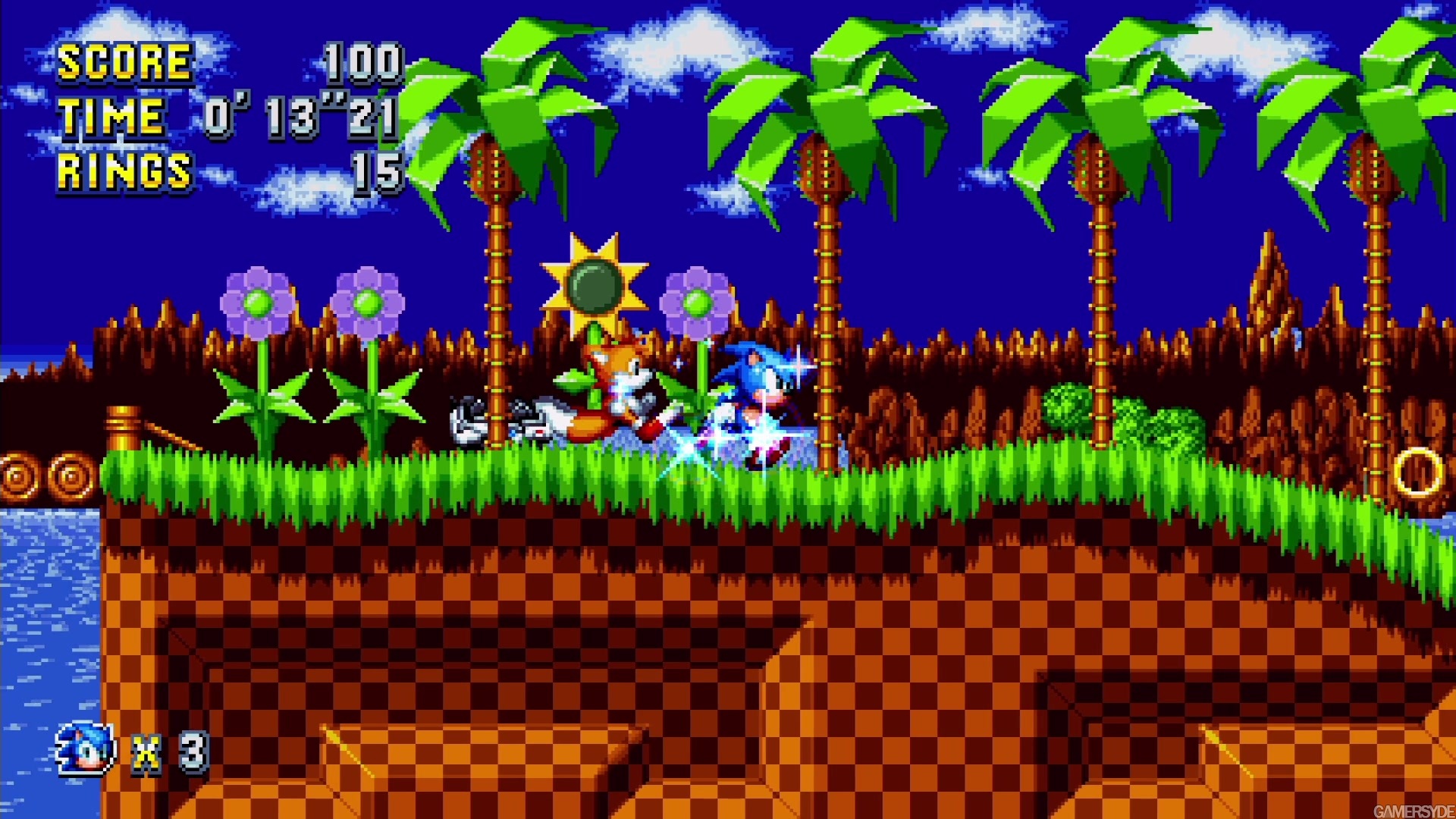 Vê Green Hill Zone Act 2 em Sonic Mania